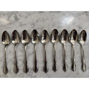 Oneida Oneidacraft Deluxe CHATEAU Glossy Stainless Flatware TEASPOONS-9